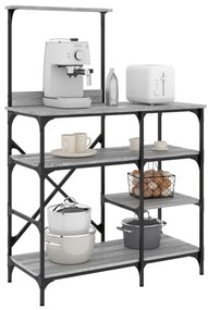 Estante 90x40x132 cm derivados de madeira e metal cinza sonoma