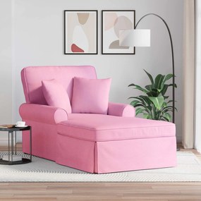 vidaXL Chaise Lounge com Saia Rosa 91 x 157 x 91 cm tecido