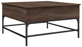 Mesa centro 80x80x45 cm deriv. madeira/metal carvalho castanho