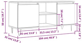 Móvel de TV 104x35x50 cm derivados de madeira branco