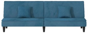 Sofá-cama veludo azul