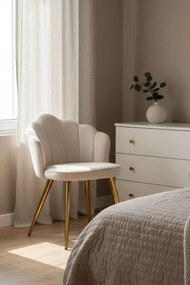 Cadeira Blume Gold Veludo - Beige