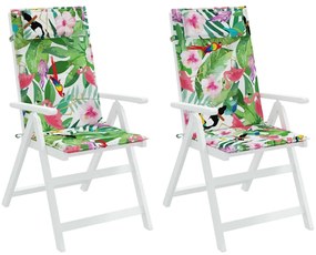 Almofadões p/ cadeira encosto alto 2 pcs tecido oxford multicor