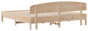 Cama sem colchão 200x200 cm madeira de pinho maciça