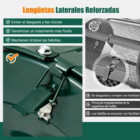 Espalhador de composto para Jardim de 31 cm com rolo para turfa e cabo em T ajustável em altura, com cesto de malha metálica para jardim ou relvado, V