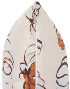 Almofada decorativa em veludo creme 45 x 45 cm CUCURBITA Beliani