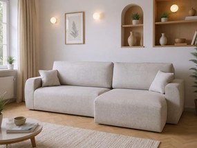 Sofá de canto Calexico 102, Cama com arrumação, 250x142x87cm, 102.5 kg, Pernas: Plástico