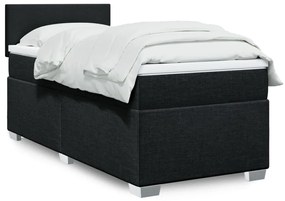 Cama com molas/colchão 90x190 cm tecido preto