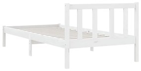 Estrutura de Cama Jane em Madeira de Pinho - 90x200 cm - Branco - Desi