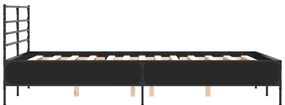 Estrutura de cama 120x190 cm derivados de madeira/metal preto