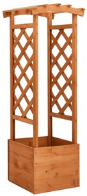 Vaso de treliça com arco 49x39x130 cm madeira de abeto