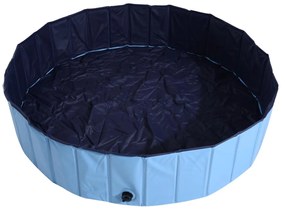 PawHut Piscina Refrescante Cães Ø140x30cm Banheira Verão PVC Antiderrapante Fácil Montagem Azul | Aosom Portugal