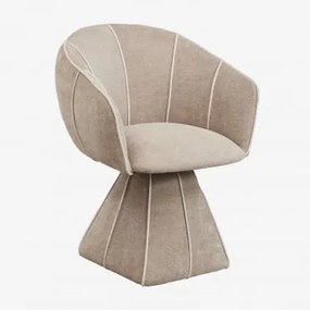 Cadeira De Jantar Giratória Estofada Tallin Chenille Castanho Trigo - Sklum