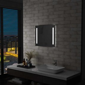 vidaXL Espelho de parede LED para casa de banho 60x50 cm
