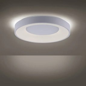 Candeeiro de teto moderno branco com LED regulável em 3 níveis - Steffie Moderno