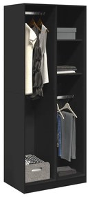 vidaXL Roupeiro 80x50x200 cm derivados de madeira preto