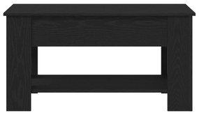Mesa de Café de Carvalho Preto - 101x49x52 cm Feita de Madeira Reforça