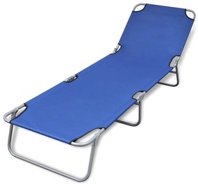 41477 vidaXL Espreguiçadeira dobrável aço revestido a pó azul