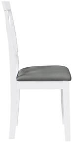 Cadeiras de jantar com almofadões 2 pcs madeira maciça branco