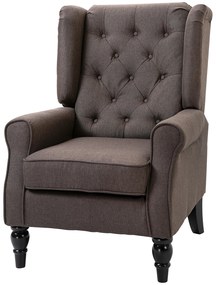 Poltrona de Sala de Estar Poltrona Moderna para Dormitório com Pés de Madeira Poltrona Individual 74x86x102 cm Castanho