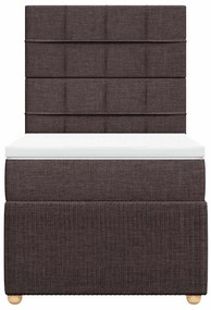 Cama com molas/colchão 90x200 cm tecido castanho-escuro