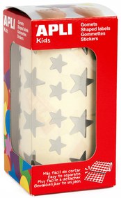 Rolo Autocolantes Estrela Prata Tamanhos Diversos