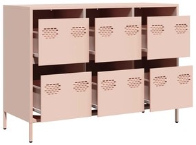 Aparador 101,5x39x73,5 cm aço laminado a frio rosa
