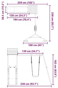 Conjunto de brincar para exterior madeira de pinho impregnada