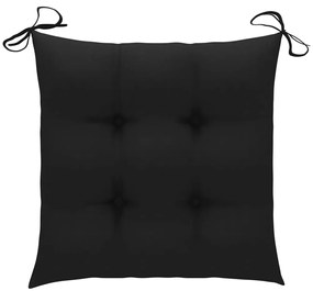 Cadeiras de jardim empiháveis c/ almofadões 6 pcs teca maciça