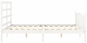Cama sem colchão 160x200 cm madeira de pinho maciça branco