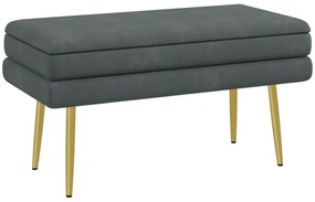 Banco com Arrumação – Windsor – 79,5x37,5x43 cm – Cinzento Escuro