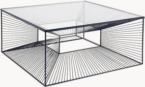 Mesa de centro artesanal com tampo em vidro Dimension