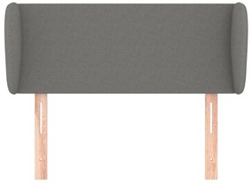 Cabeceira de cama c/ abas tecido 83x23x78/88 cm cinzento-escuro