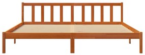 Cama sem colchão 180x200 cm pinho maciço castanho-mel