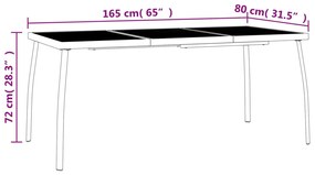 5 pcs conjunto de jantar para jardim aço antracite