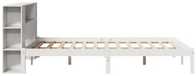 Cama com estante sem colchão 120x190 cm pinho maciço branco