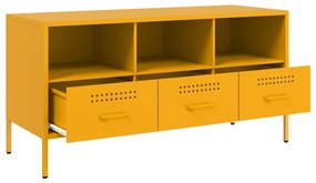 Móvel de TV 100,5x39x50,5 cm aço amarelo mostarda