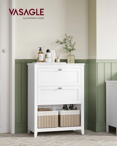 Móvel de casa de banho com divisórias reguláveis 80 x 35 x 60 cm branco