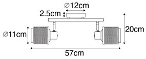 Spot industrial preto com 2 luzes douradas - Kayden Industrial