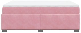 Cama com molas/colchão 140x200 cm veludo rosa