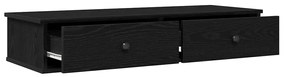 Prateleira parede c/ gavetas 100x37,5x19cm deriv. madeira preto