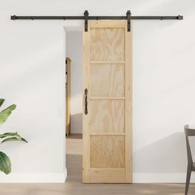 Porta Deslizante vidaXL com Conjunto de Acessórios 61x198,5 cm Madeira de Pinho Maciça