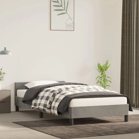 vidaXL Estrutura de cama sem colchão 90x200 cm veludo cinzento-claro