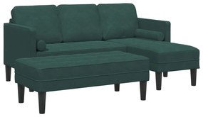 vidaXL Conjunto de Sofás com almofada 2 pcs Verde Escuro Poliéster