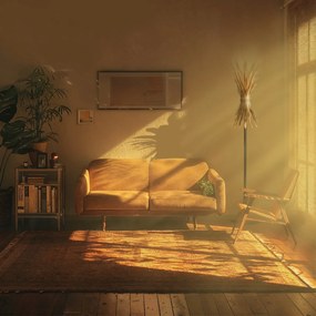 Candeeiro de pé Art Déco dourado - Wesley