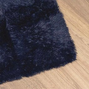 Tapete shaggy de pelo alto NAVARRA 60x100 cm azul-marinho