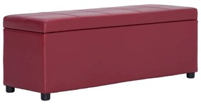 Banco c/ comp. arrumação 116 cm couro artificial vermelho tinto