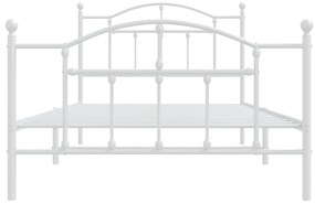 Estrutura de cama com cabeceira e pés 107x203 cm metal branco