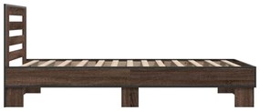 Estrutura de cama derivados de madeira/metal carvalho castanho