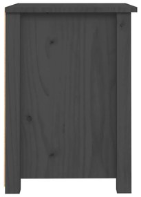 Mesa de cabeceira 40x35x49 cm madeira de pinho maciça cinza